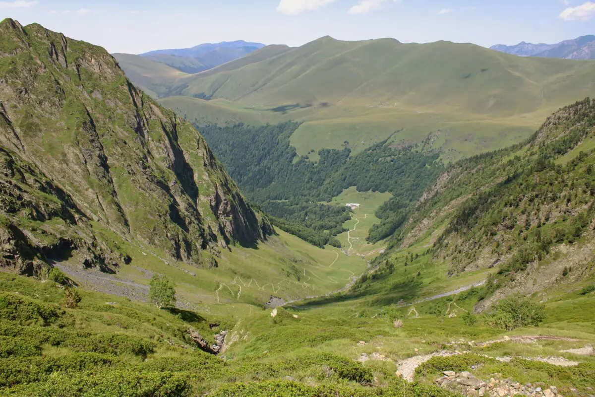 Green mountains under sunny sky, Pyrénées-Orientales, France