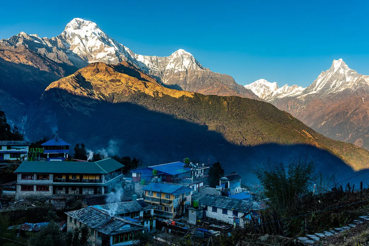 some houses in mountainous area