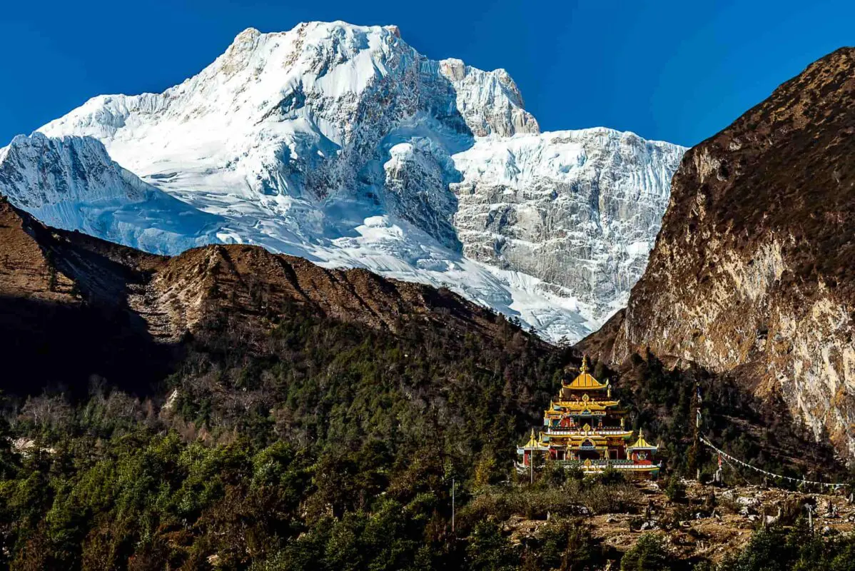 asian temple in the mountains