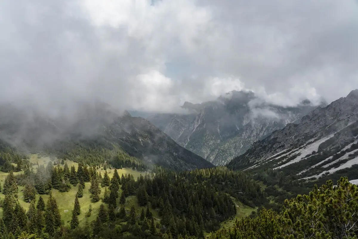 panoramic view of mountain valley