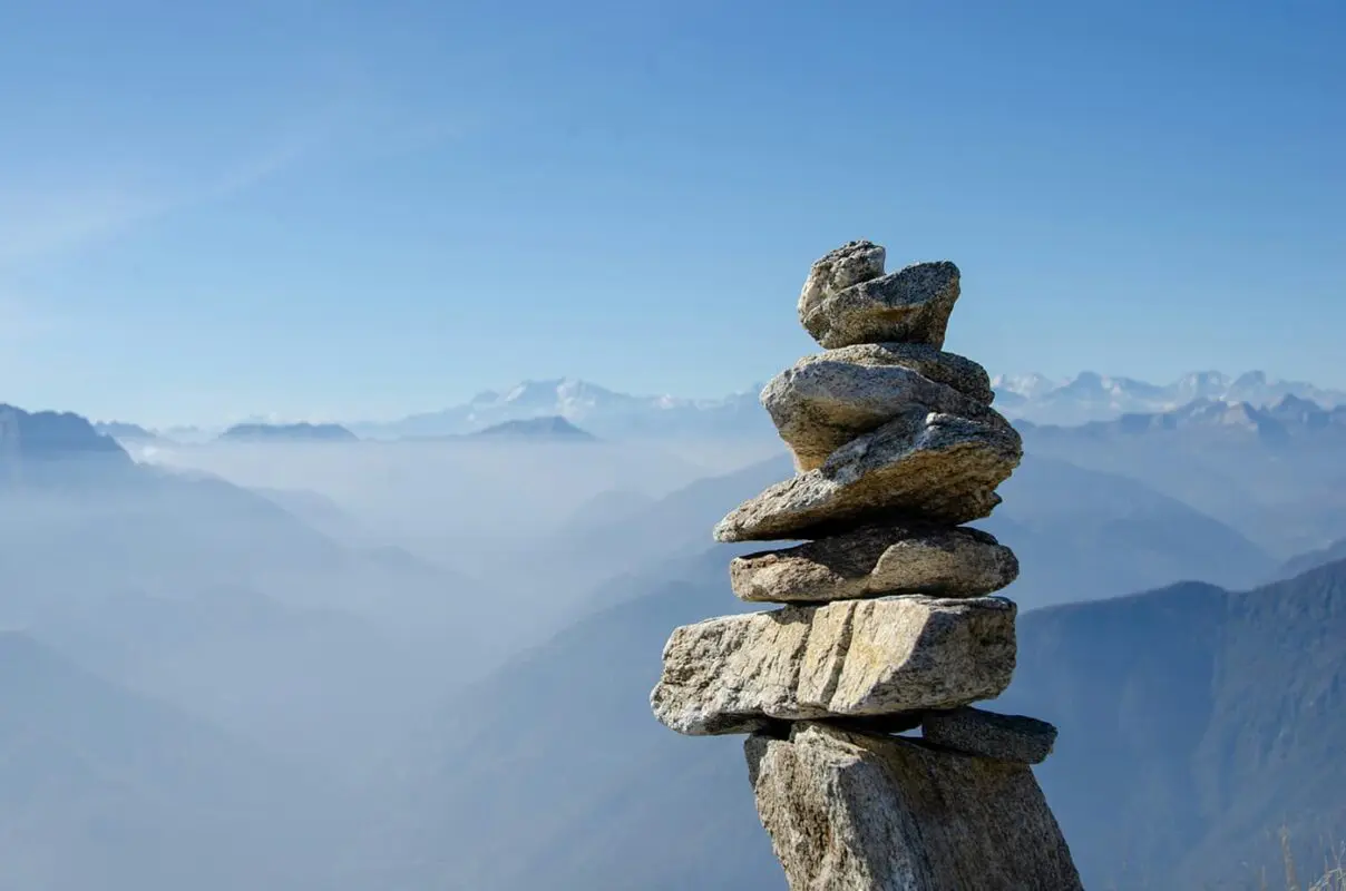 small stones stacked on each other