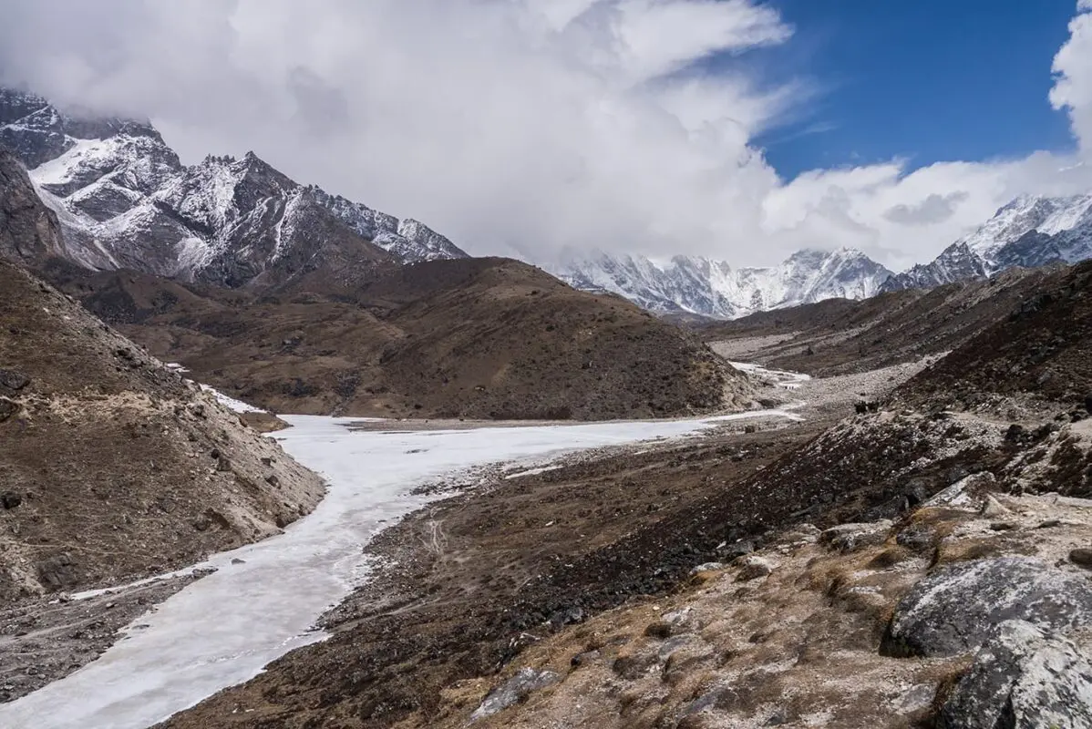 panoramic view of high mountain valley