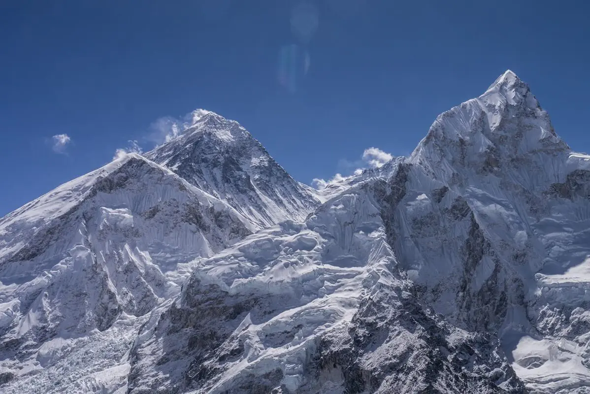 snow covered mountain peaks