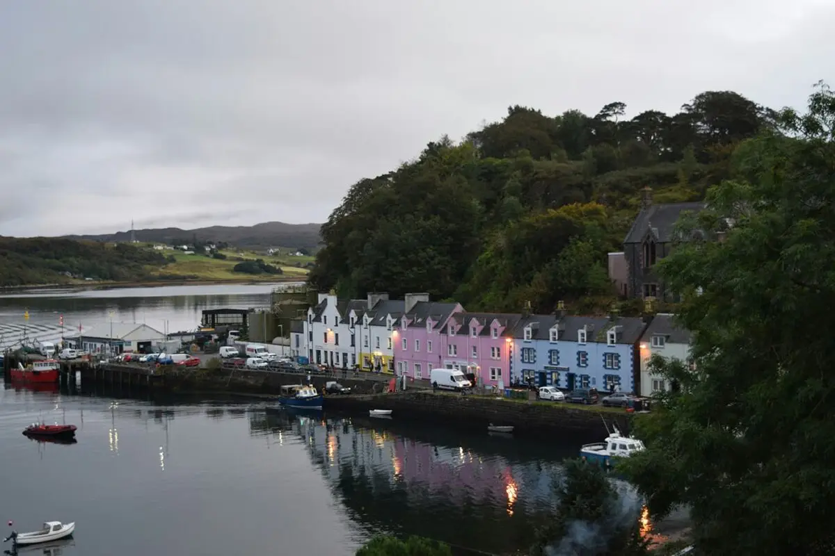 some houses in small coastal town