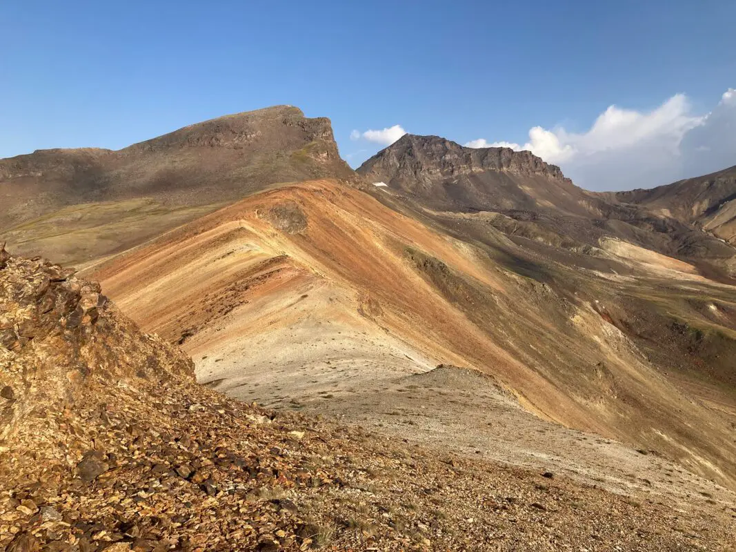 Dry mountain landscape on sunny day