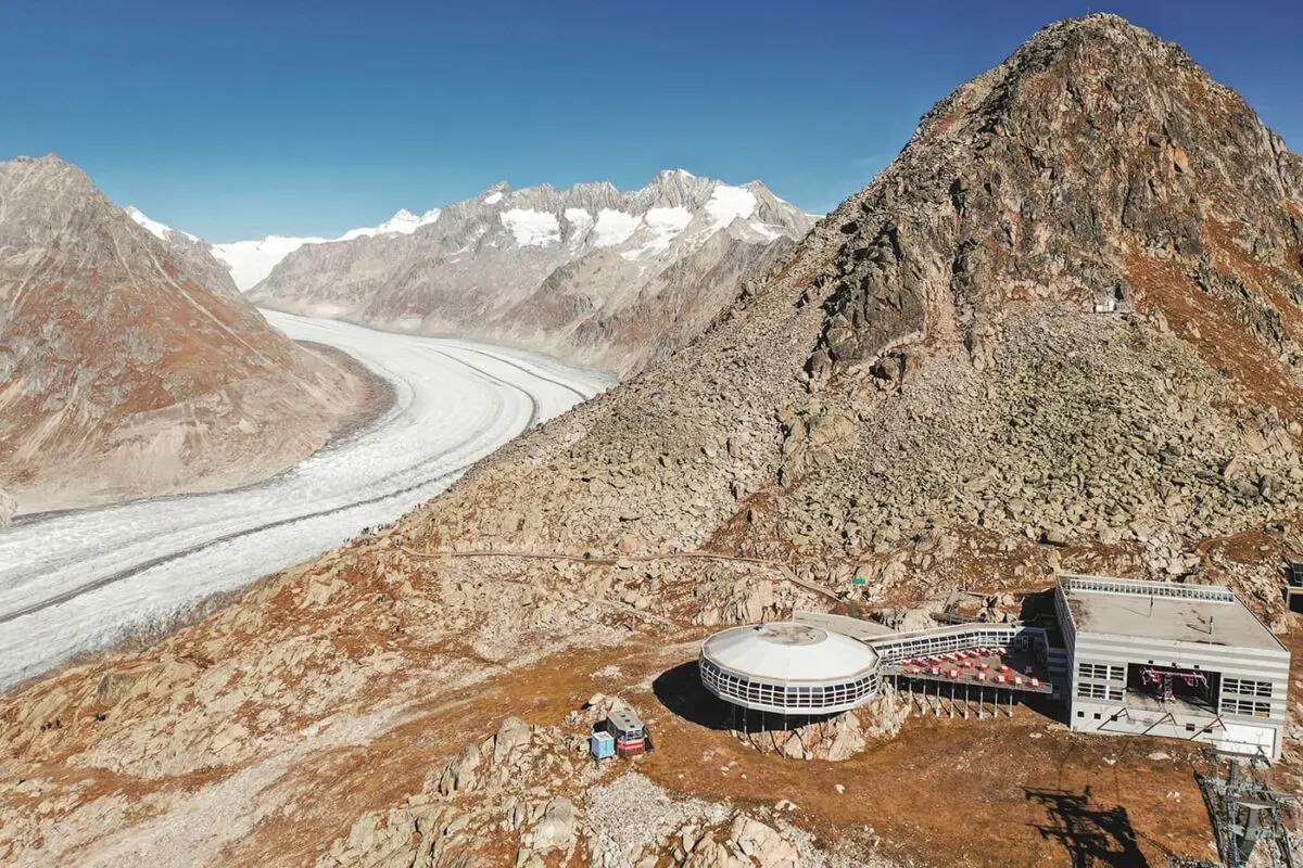 cable car station in the mountains