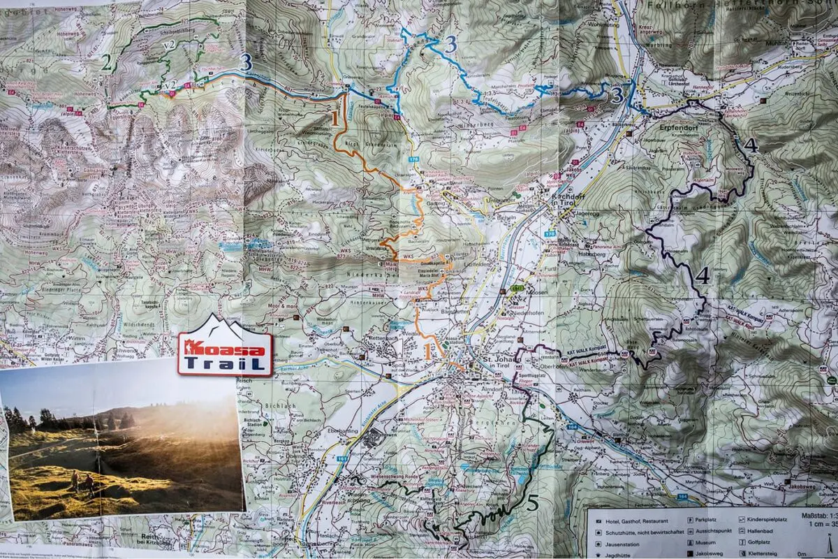 map of mountain area in Austria