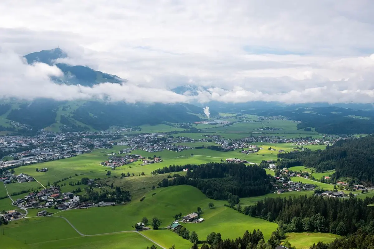 village in green mountain valley