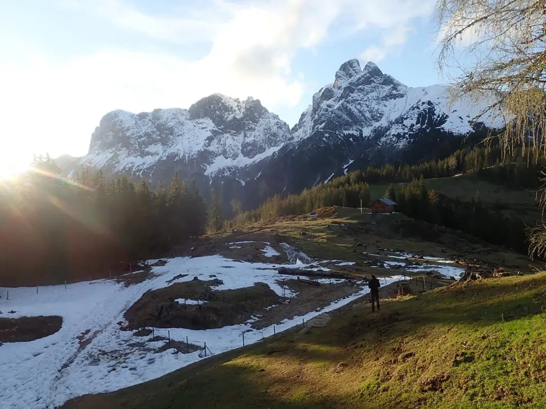 sunset in Austrian alps