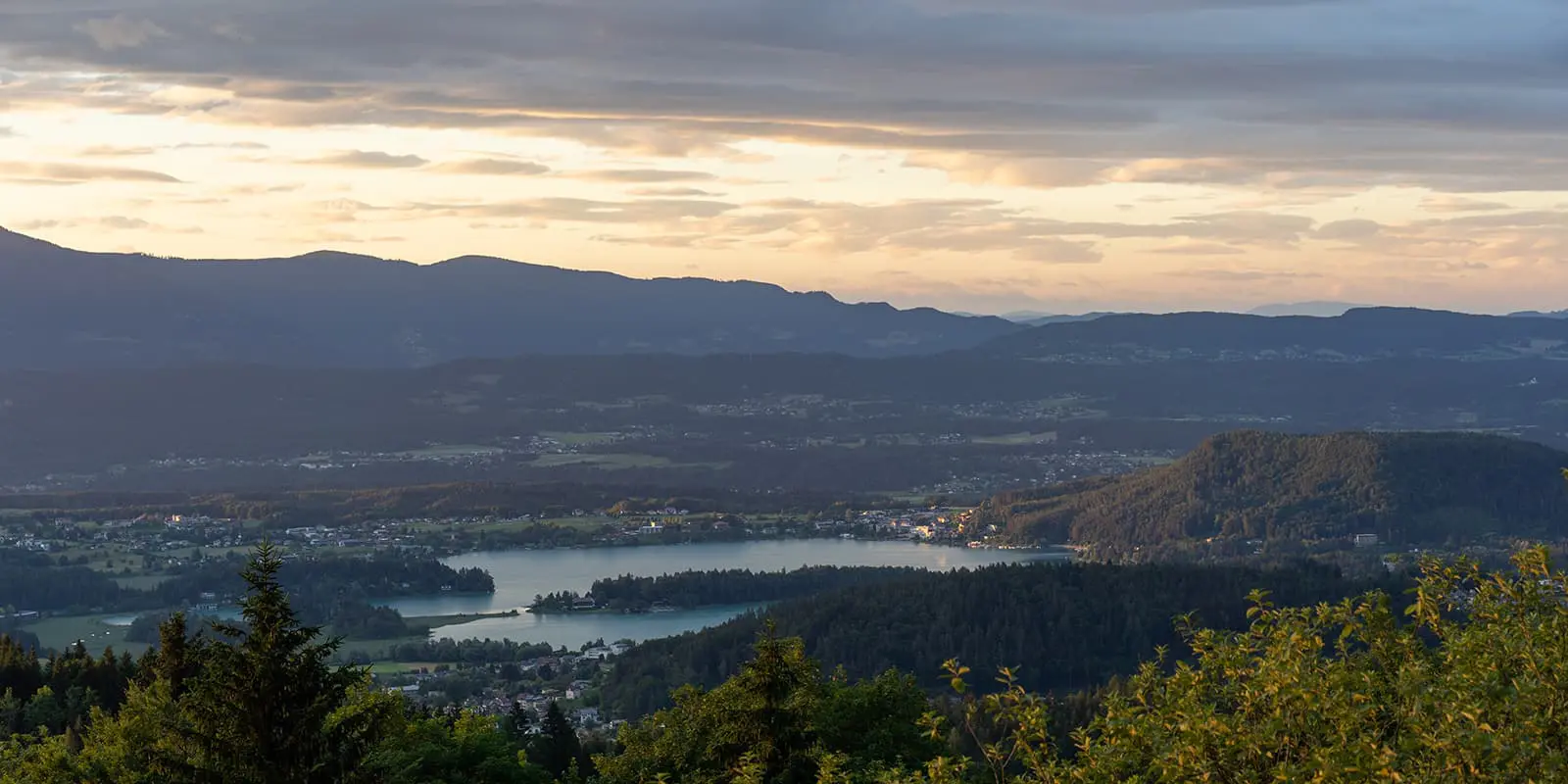 panoramic view of mountain valley in Austria