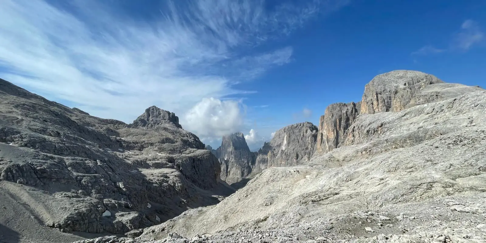 panoramic view of dolomites mountains