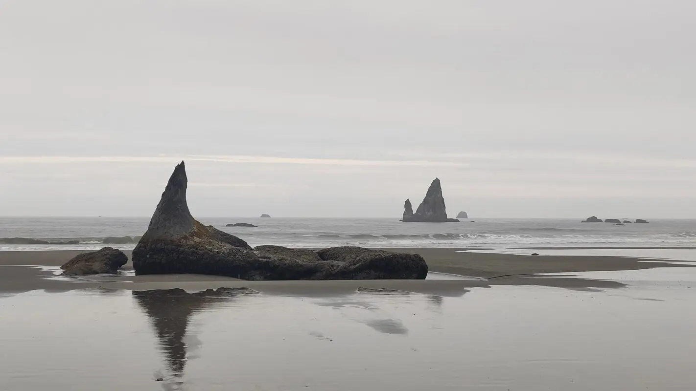 rocks on beach near Washington state