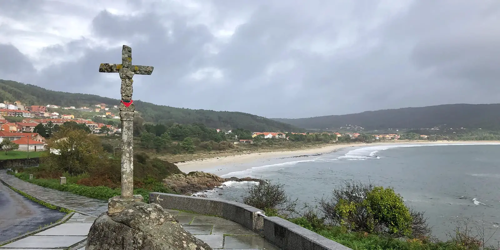 coastal town along the Camino Finisterre trail