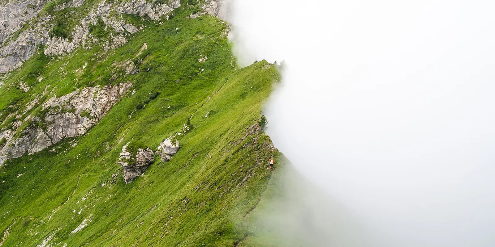 man hiking on the Liechtensteiner Panoramaweg