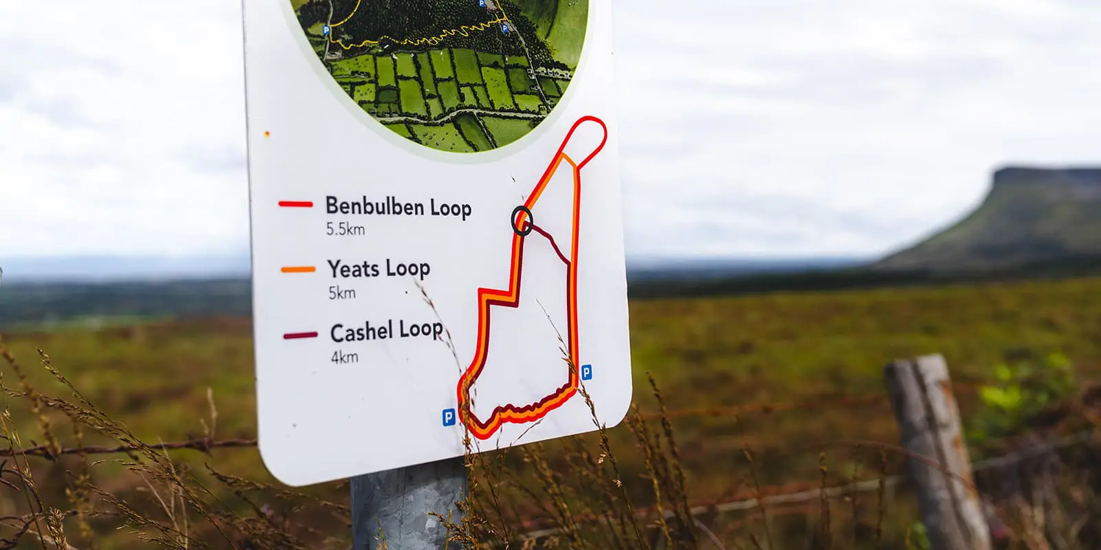 Benbulben loop walk sign