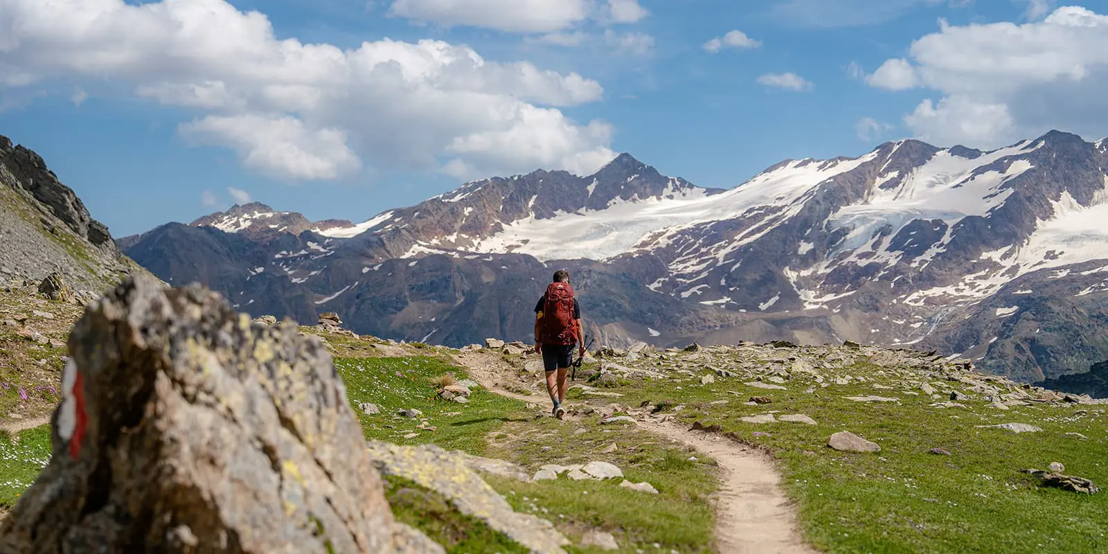 man hiking on Ortler hohenweg