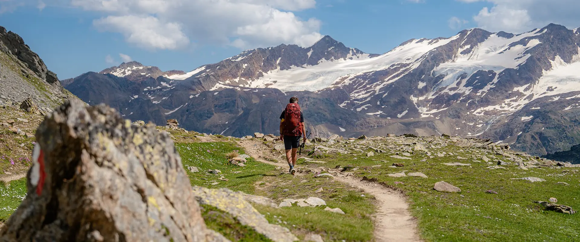 man hiking on Ortler hohenweg