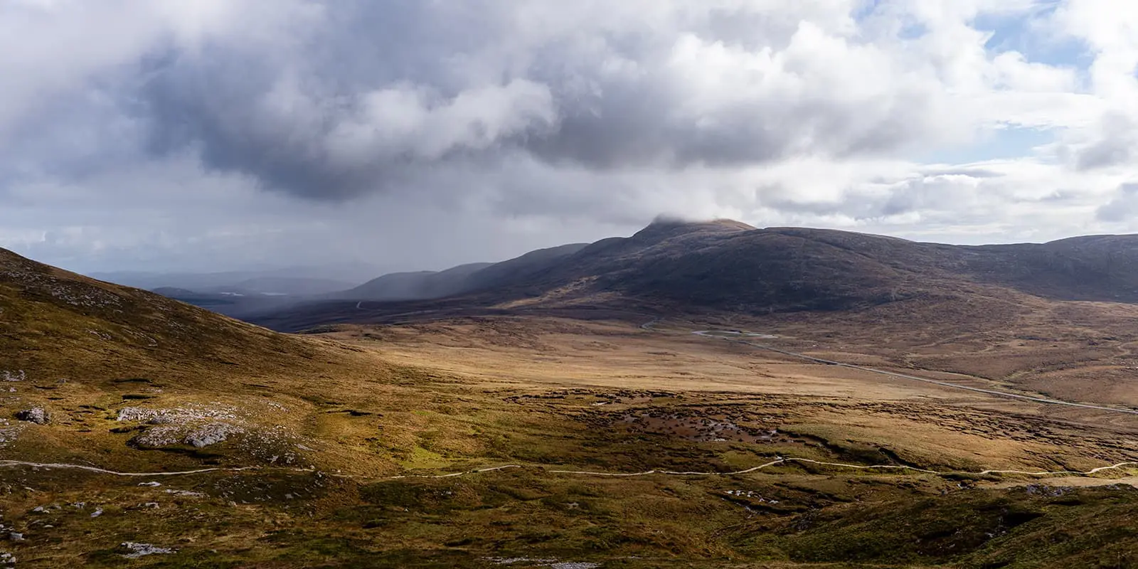 panoramic view of valley in Ireland