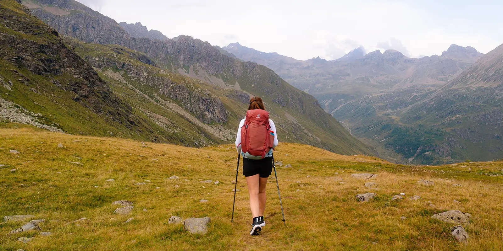 women hiking with deuter backpack