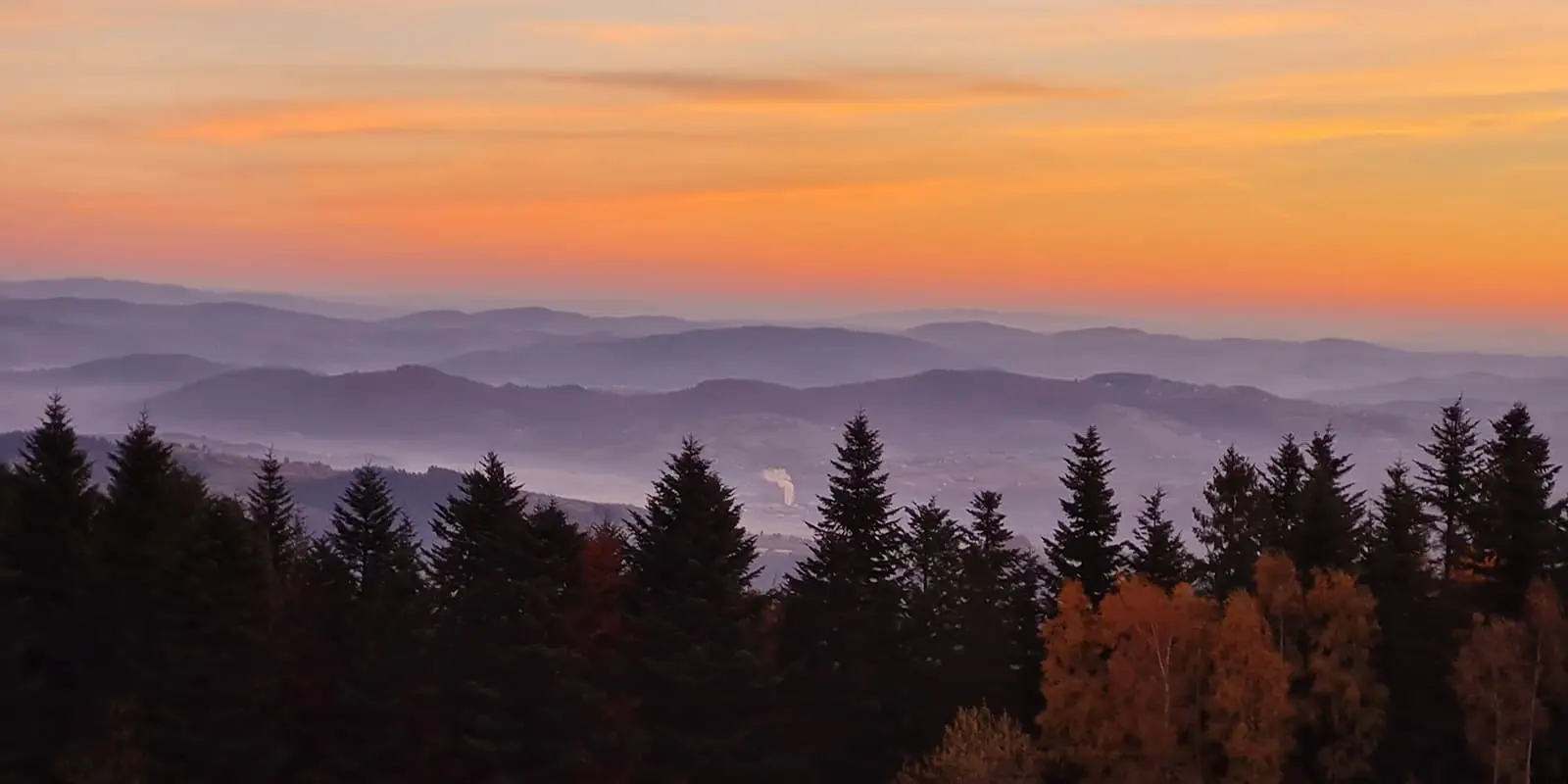 mountain silhouettes in Poland