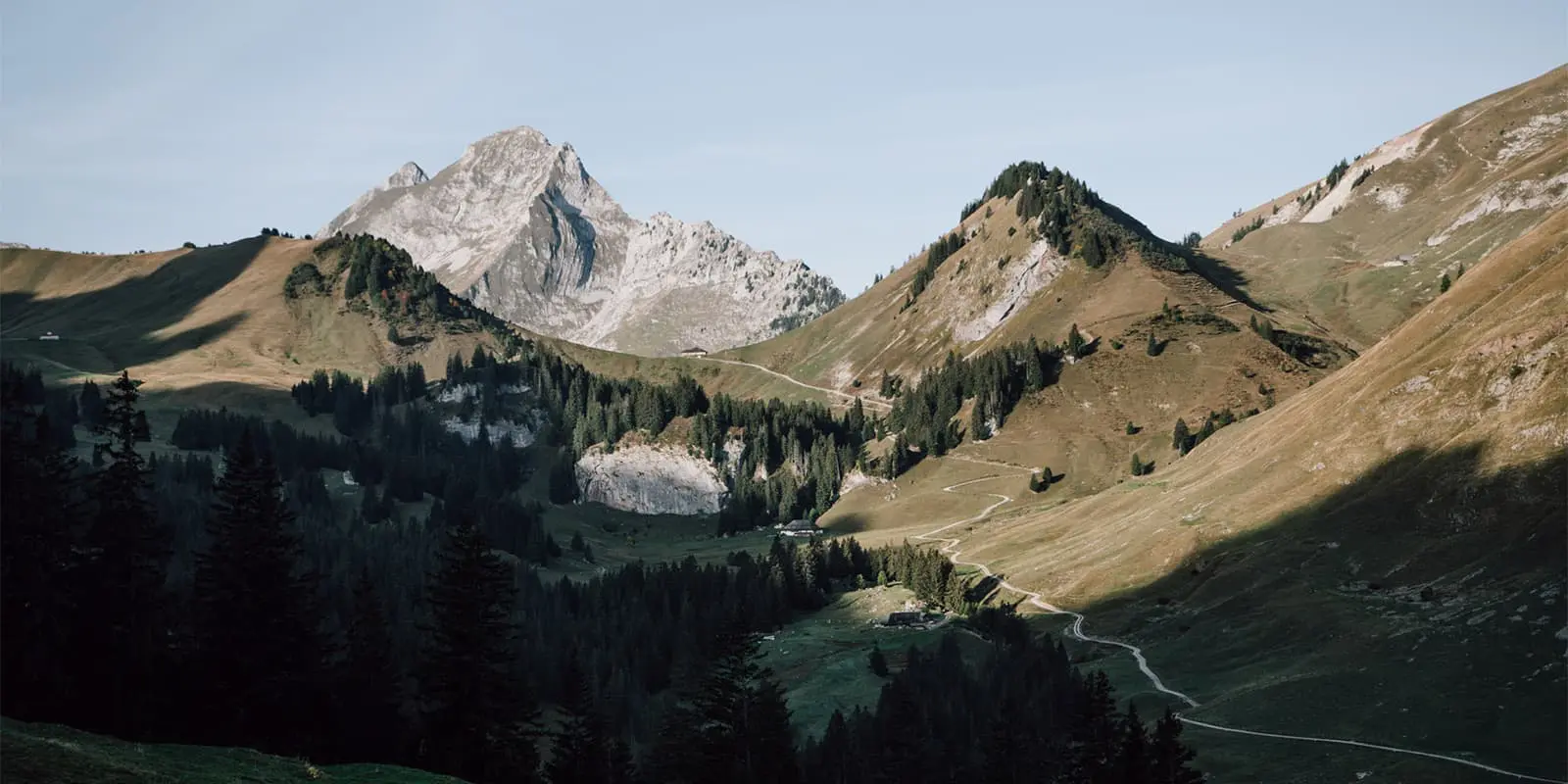 mountainous landscape in the Gruyère region in Switzerland