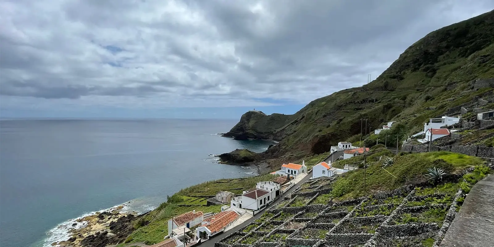 houses near the ocean on the Azores