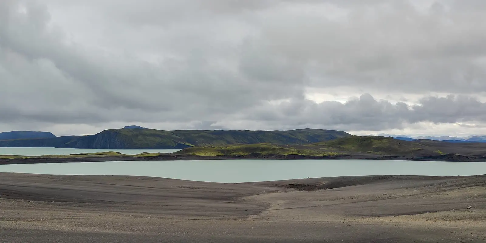 icelandic landscape near body of water on the iceland crossing