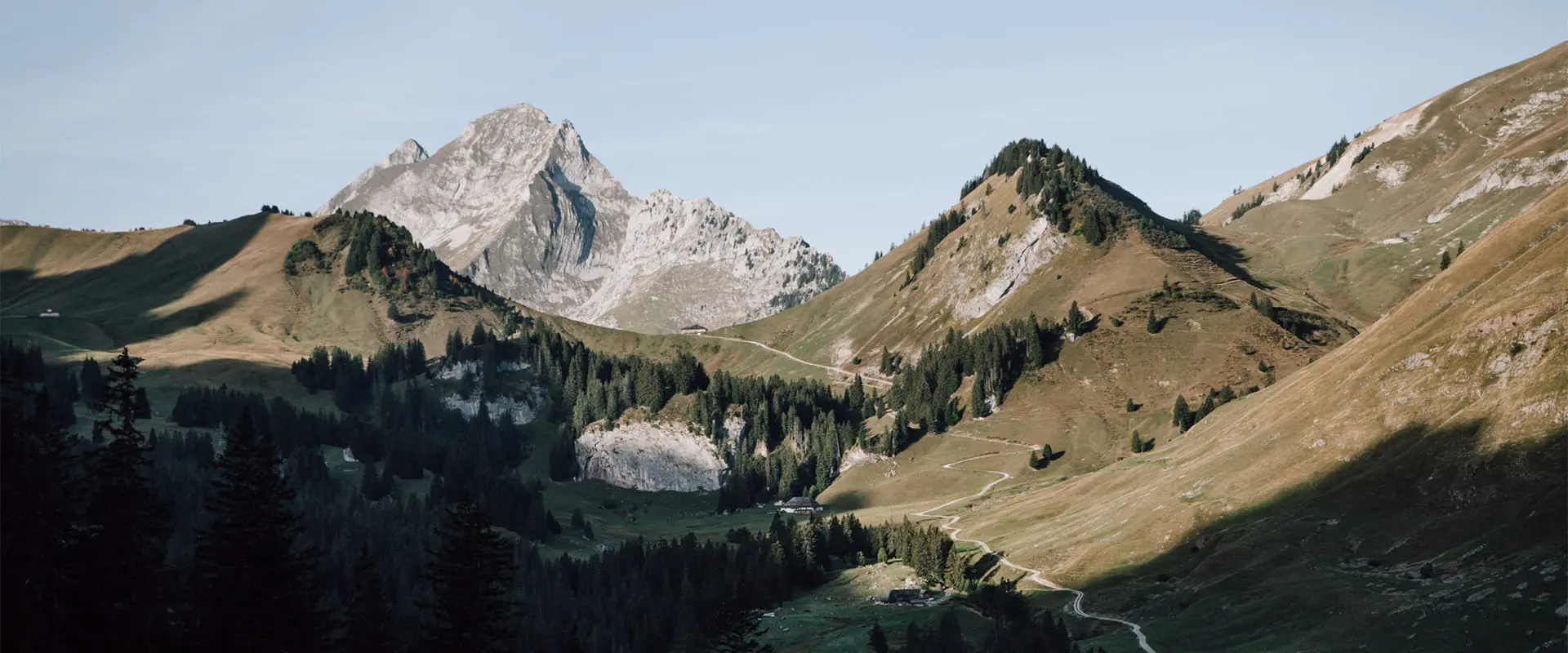 mountainous landscape in the Gruyère region in Switzerland