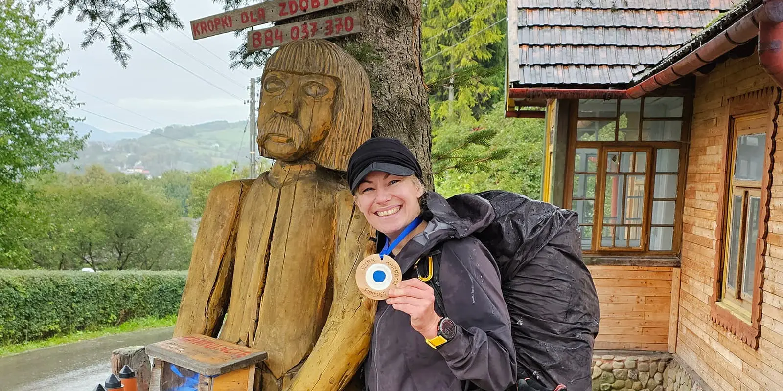 women finishing hiking trail