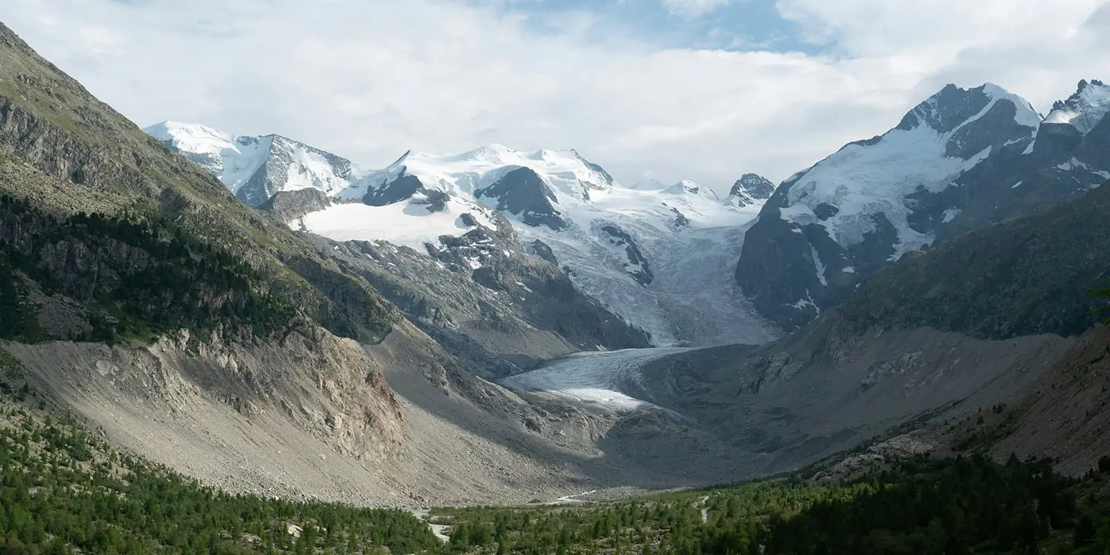 View from an outlook at Morteratsch Glacier