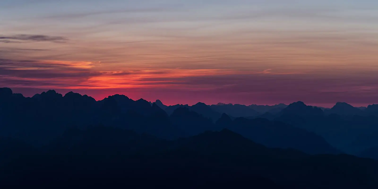 sunset in Italian mountains