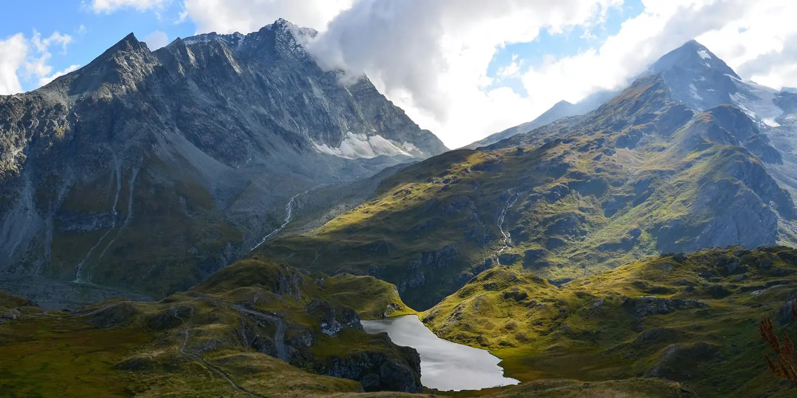 aerial view of mountain in switzerland on the Tour des Combins