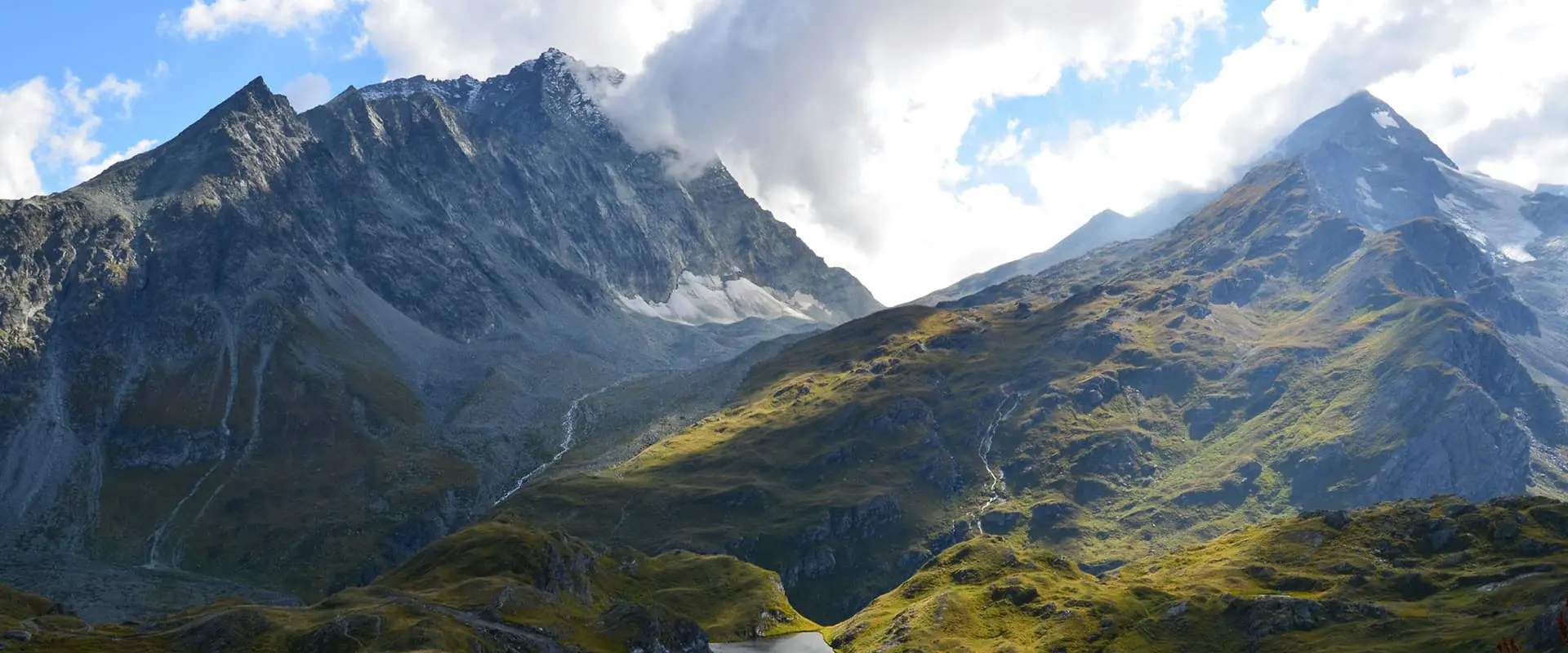 aerial view of mountain in switzerland on the Tour des Combins