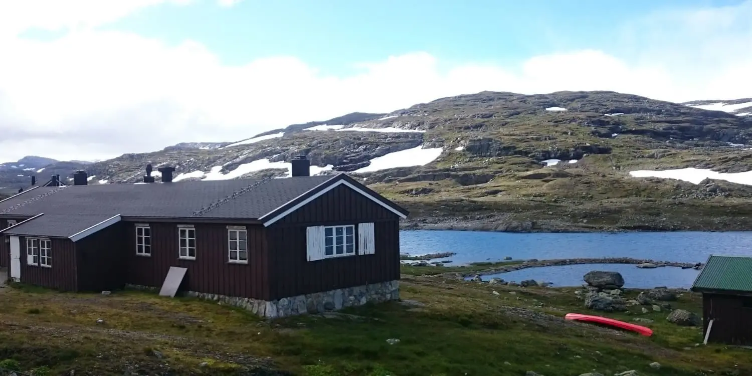 hut for hikers on the Aurlandsdalen trail in Norway