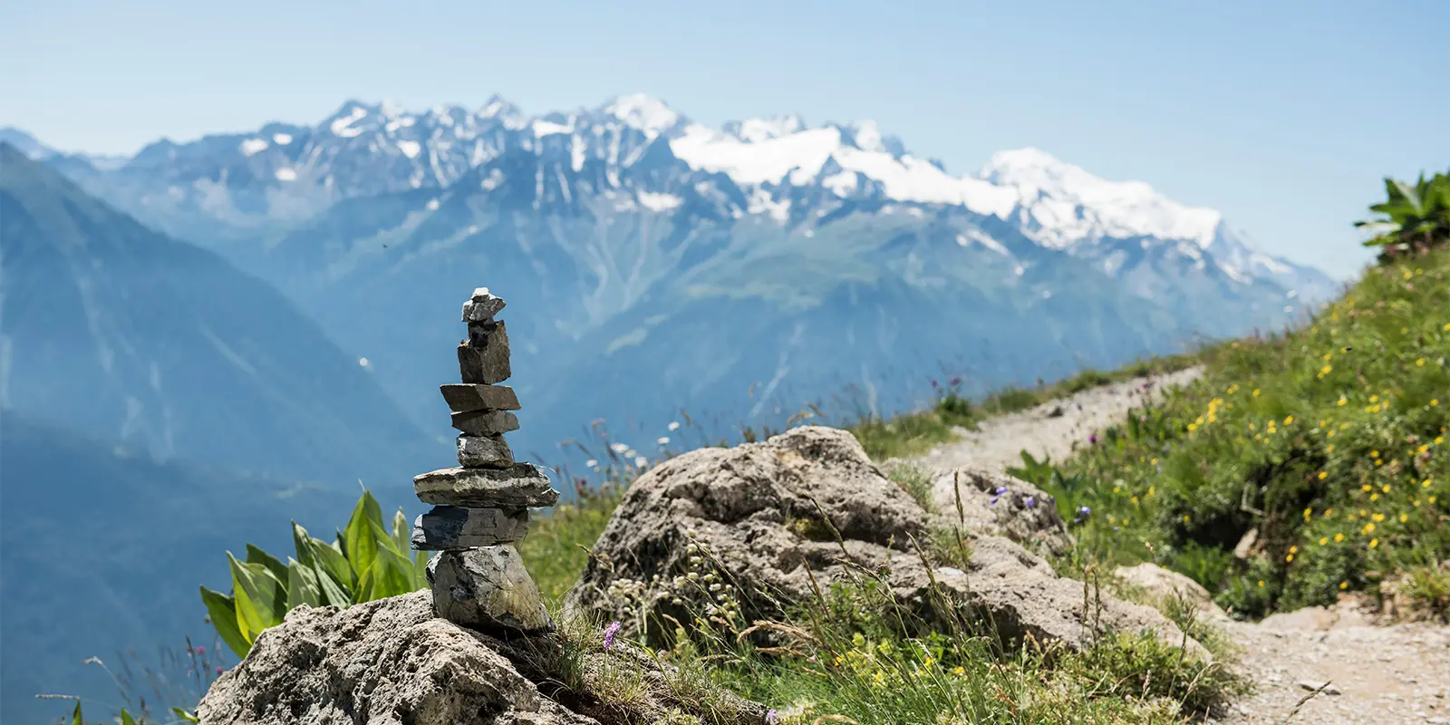 small mountain path in Switzerland on the Tour du Grand-Chavalard