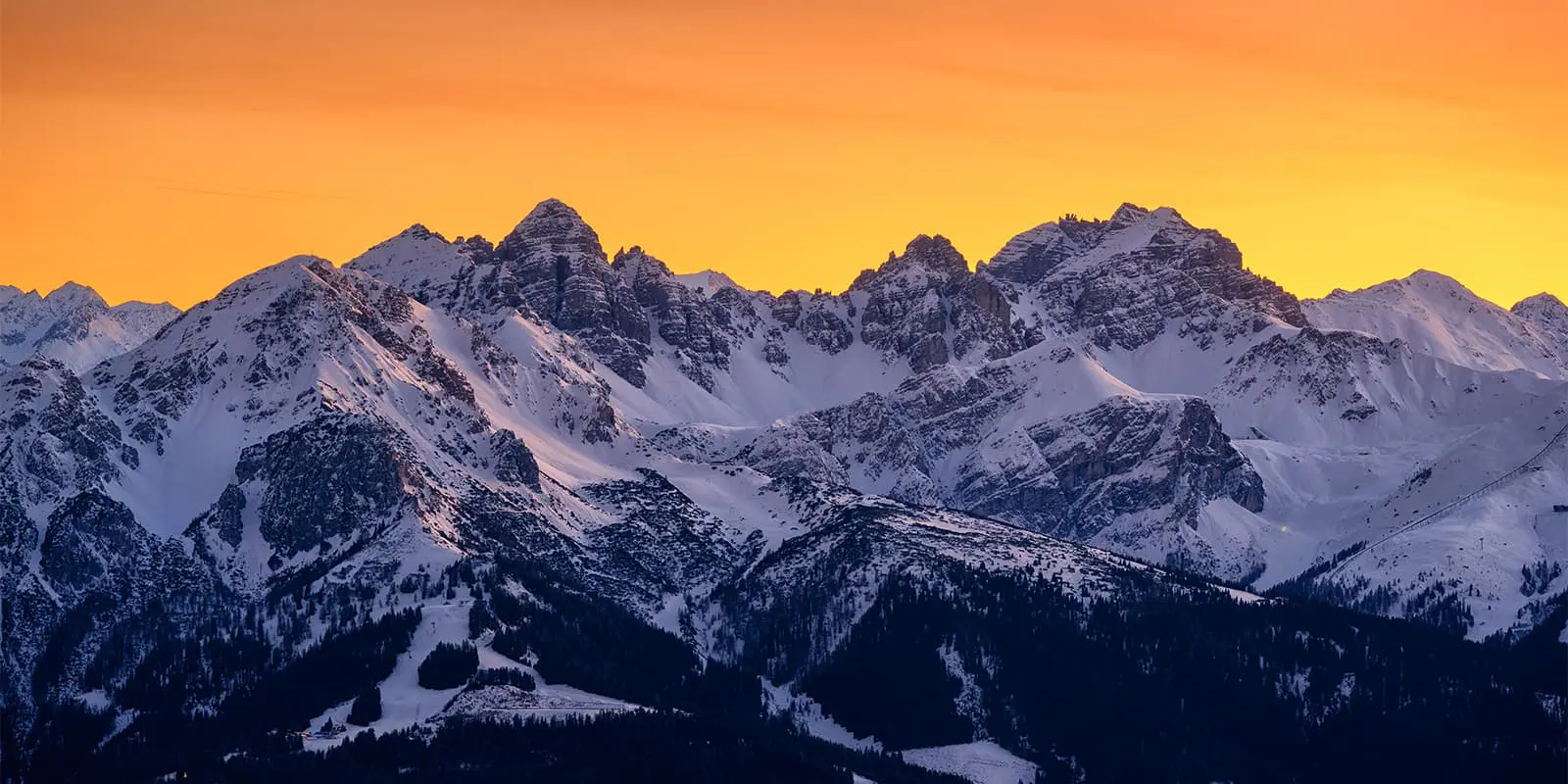 snow covered mountains in Axamer Lizum, Tyrol