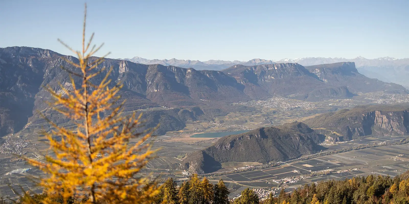 shot of mountain valley in South Tyrol on the SchwarzWeiss trail