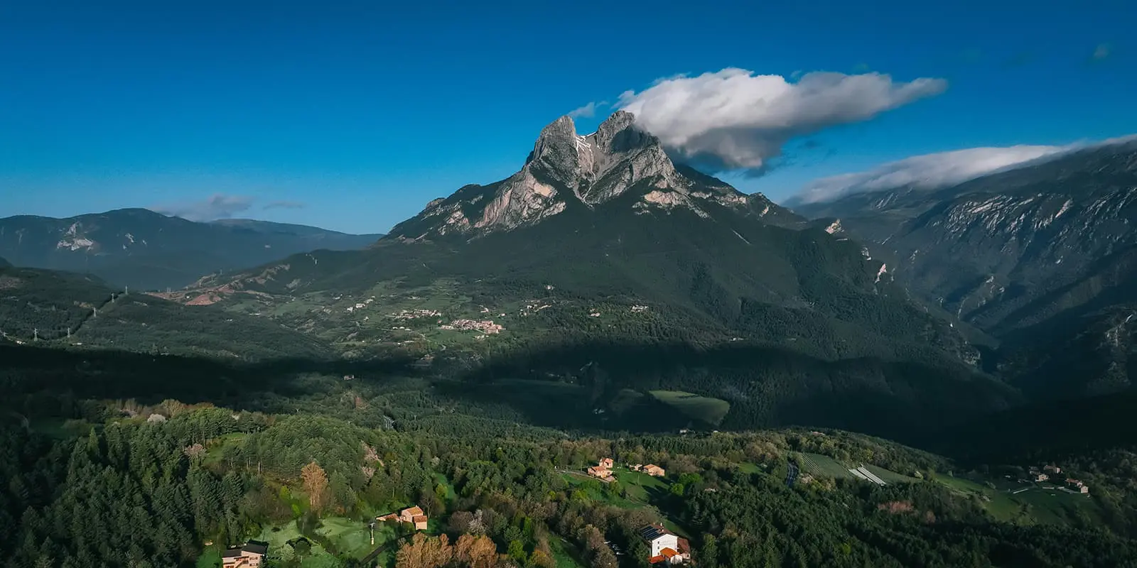 big mountain peak in the Saldes valley on the Cami Picasso in Catalunya