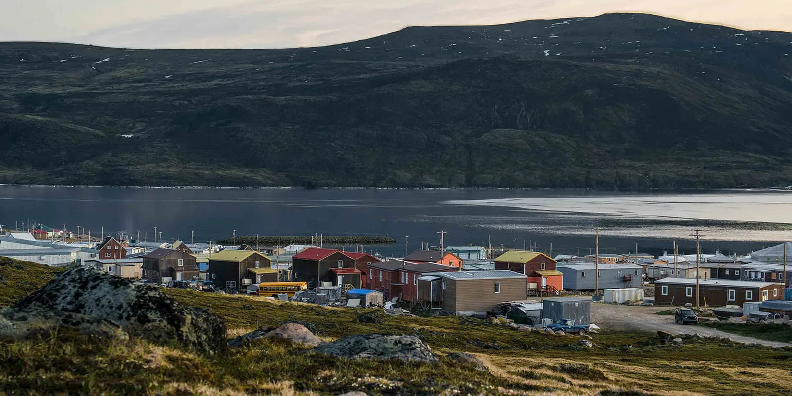 small town near body of water in the north in Canada