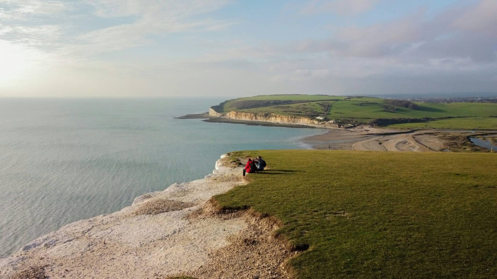 View on the ocean from the Seven Sisters Cliffs in the south of England