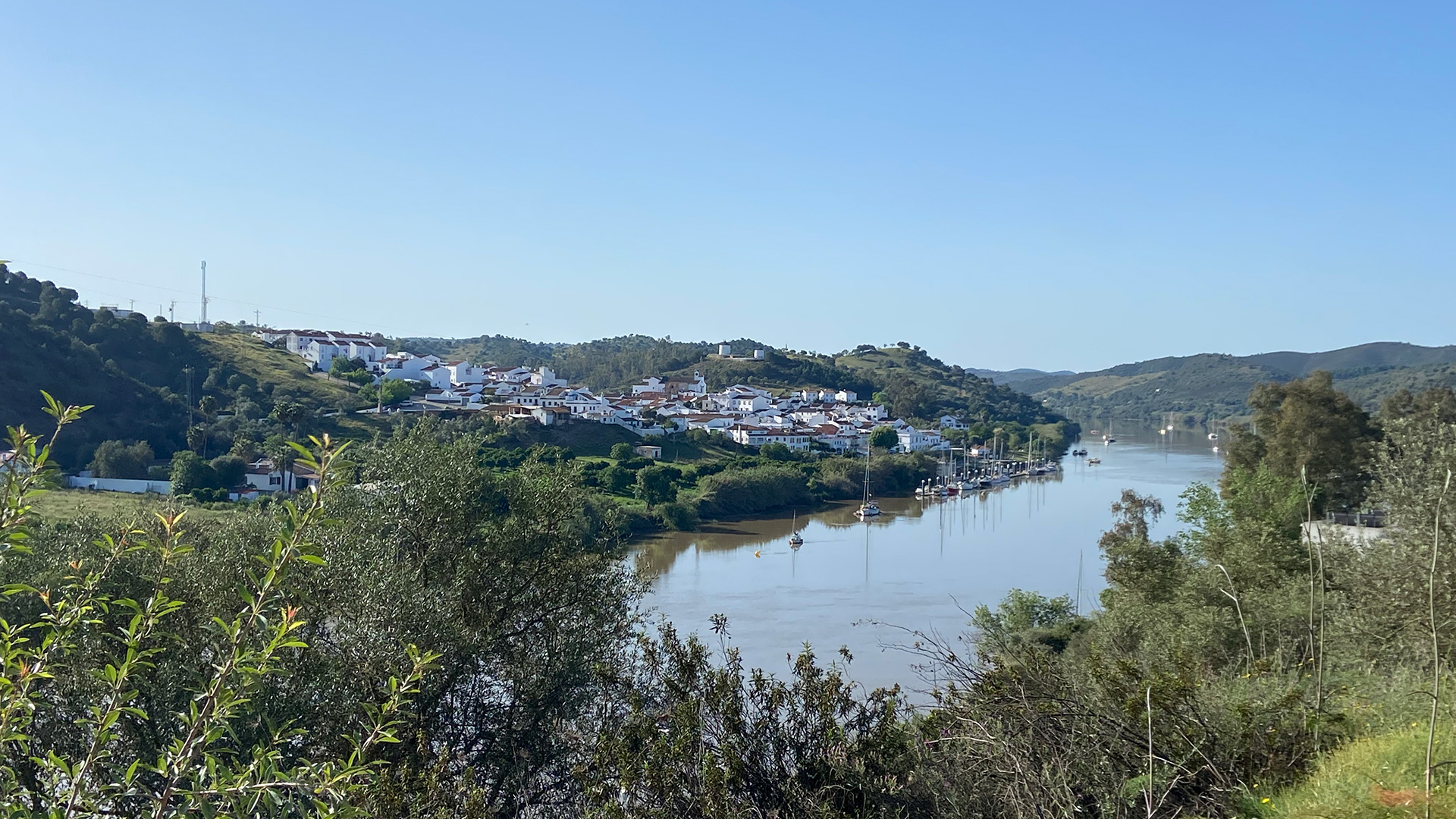 View of town near river in the Algarve Portugal