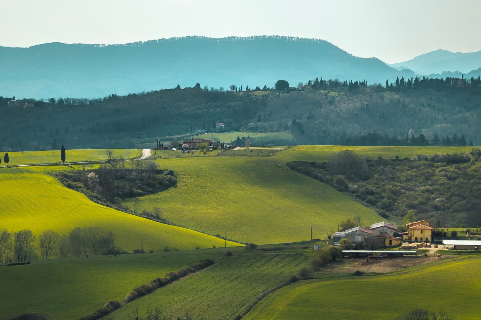 View of Italian countryside in Florence, Italy