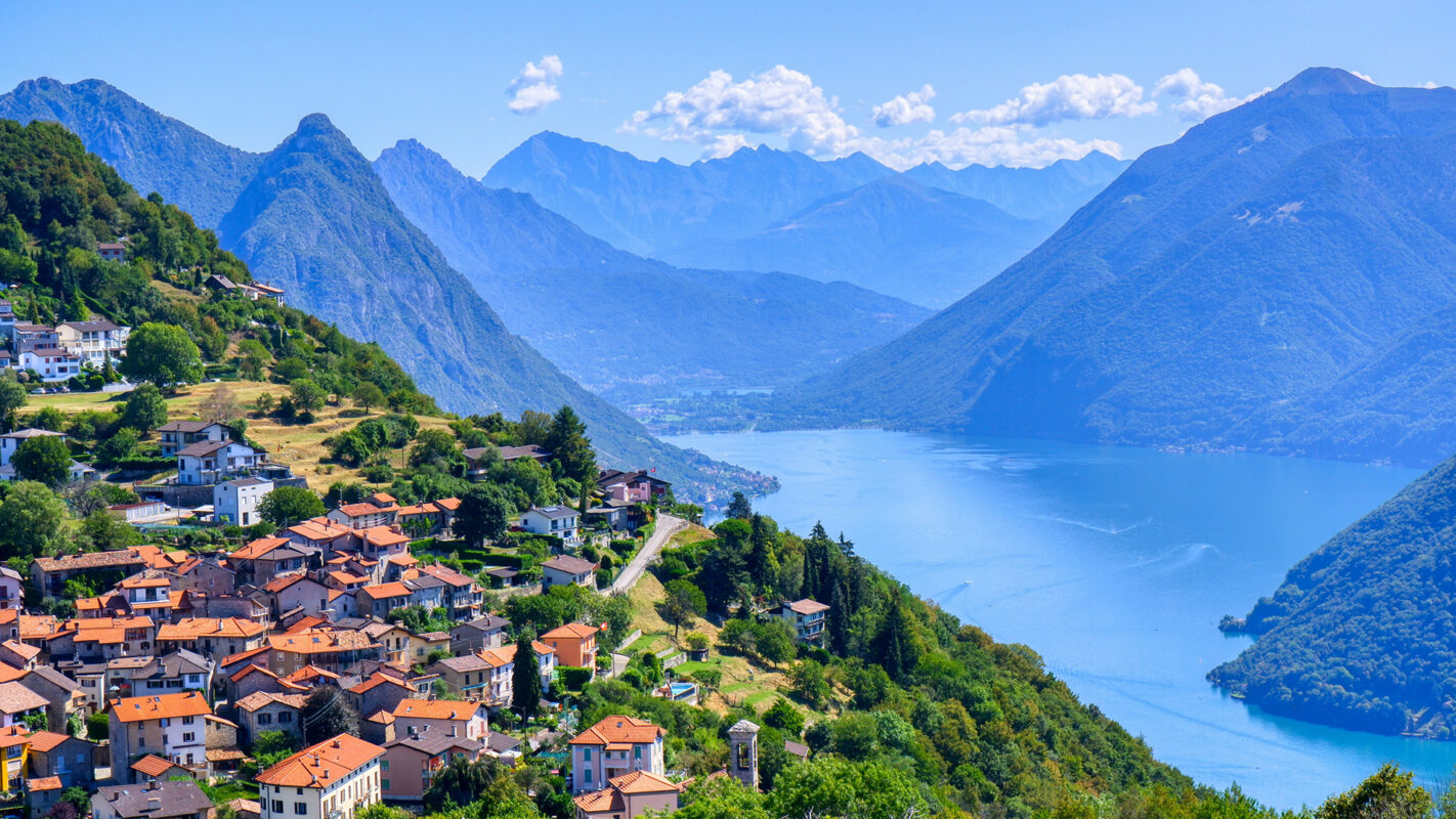 view of lake Lugano Switzerland