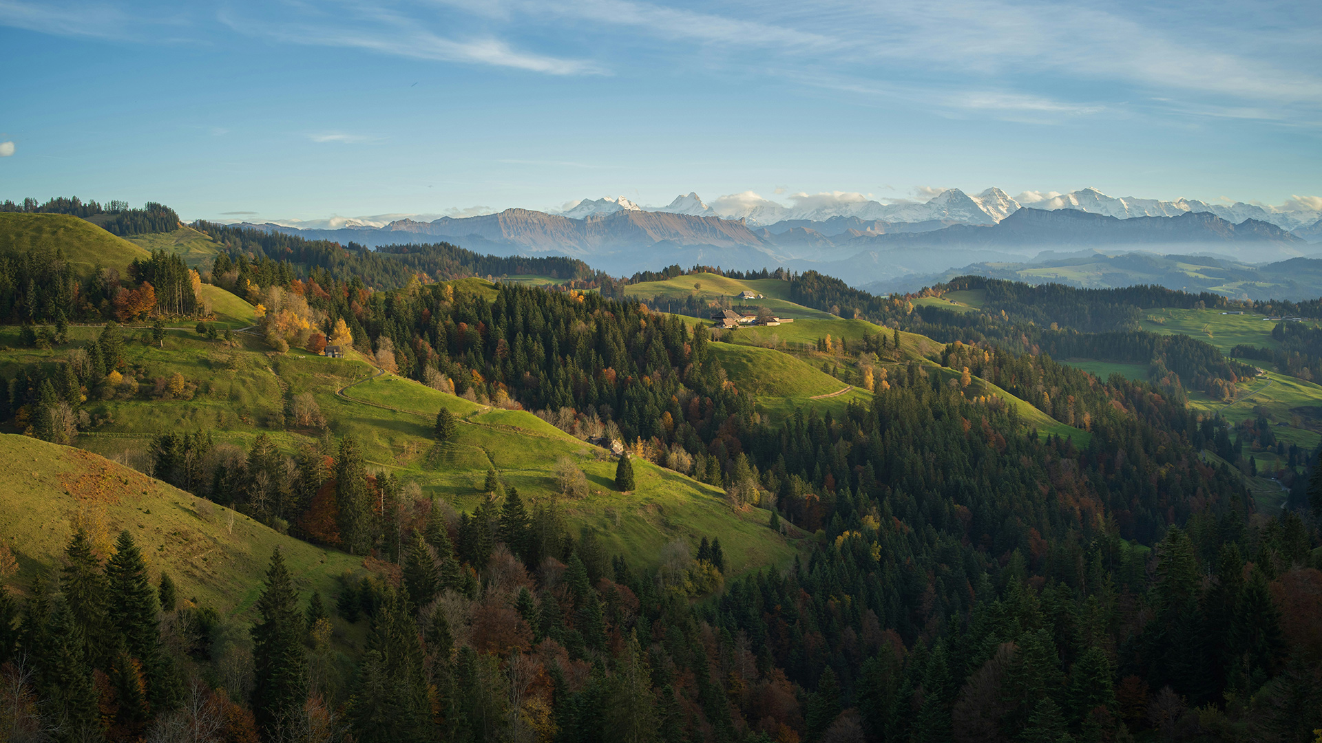 View of Swiss countryside near Emmental