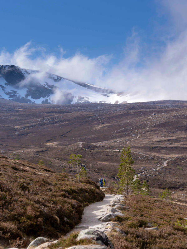 people walking in the cairngorm mountains, Aviemore, UK