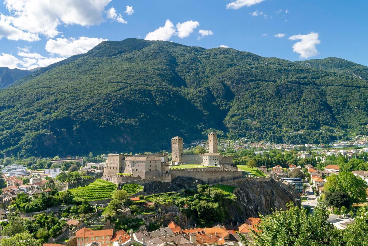 view of castle in Bellinzona Switzerland