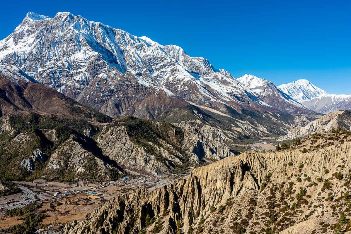 panoramic view of the Himalayan mountains