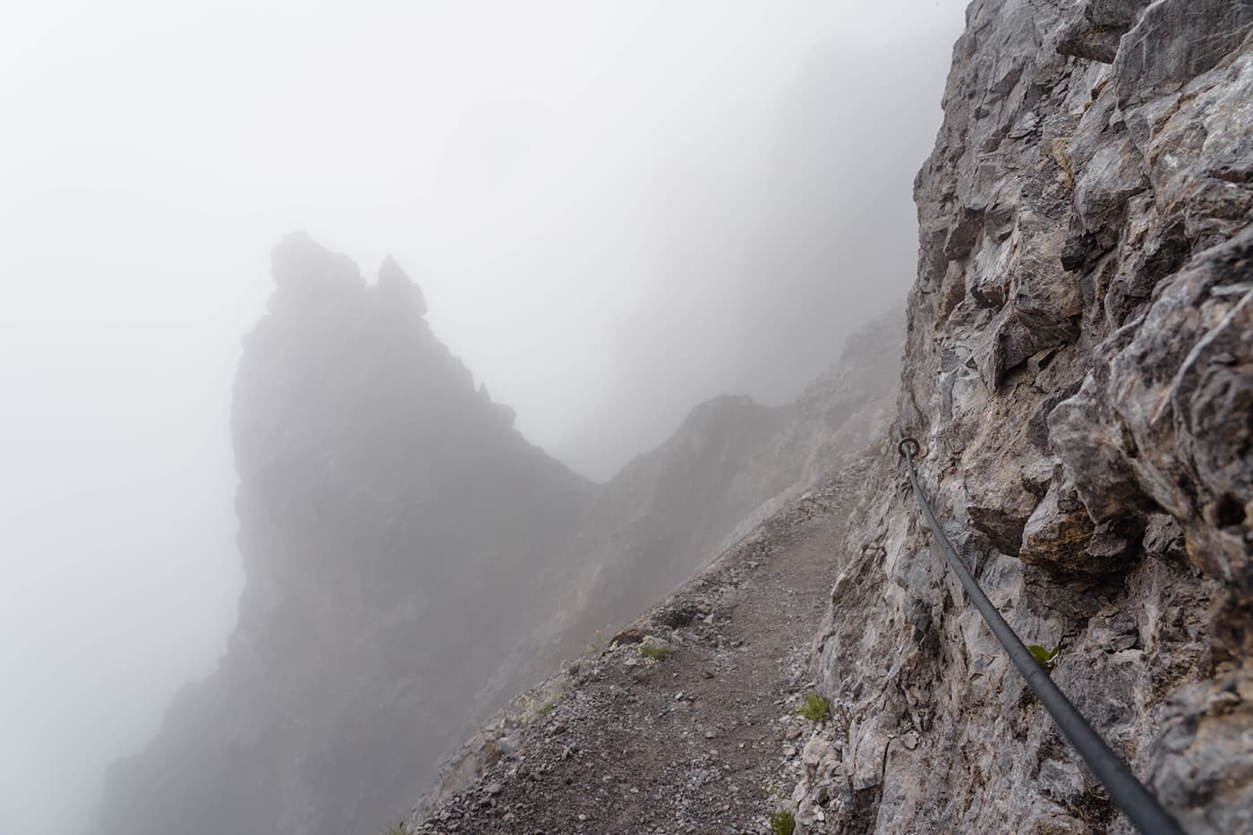 misty mountain path