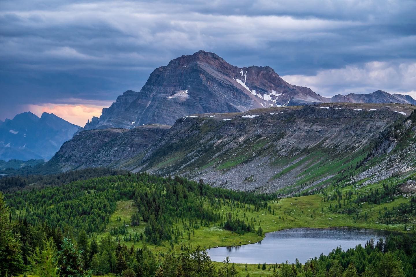 panoramic view of green landscape and mountains