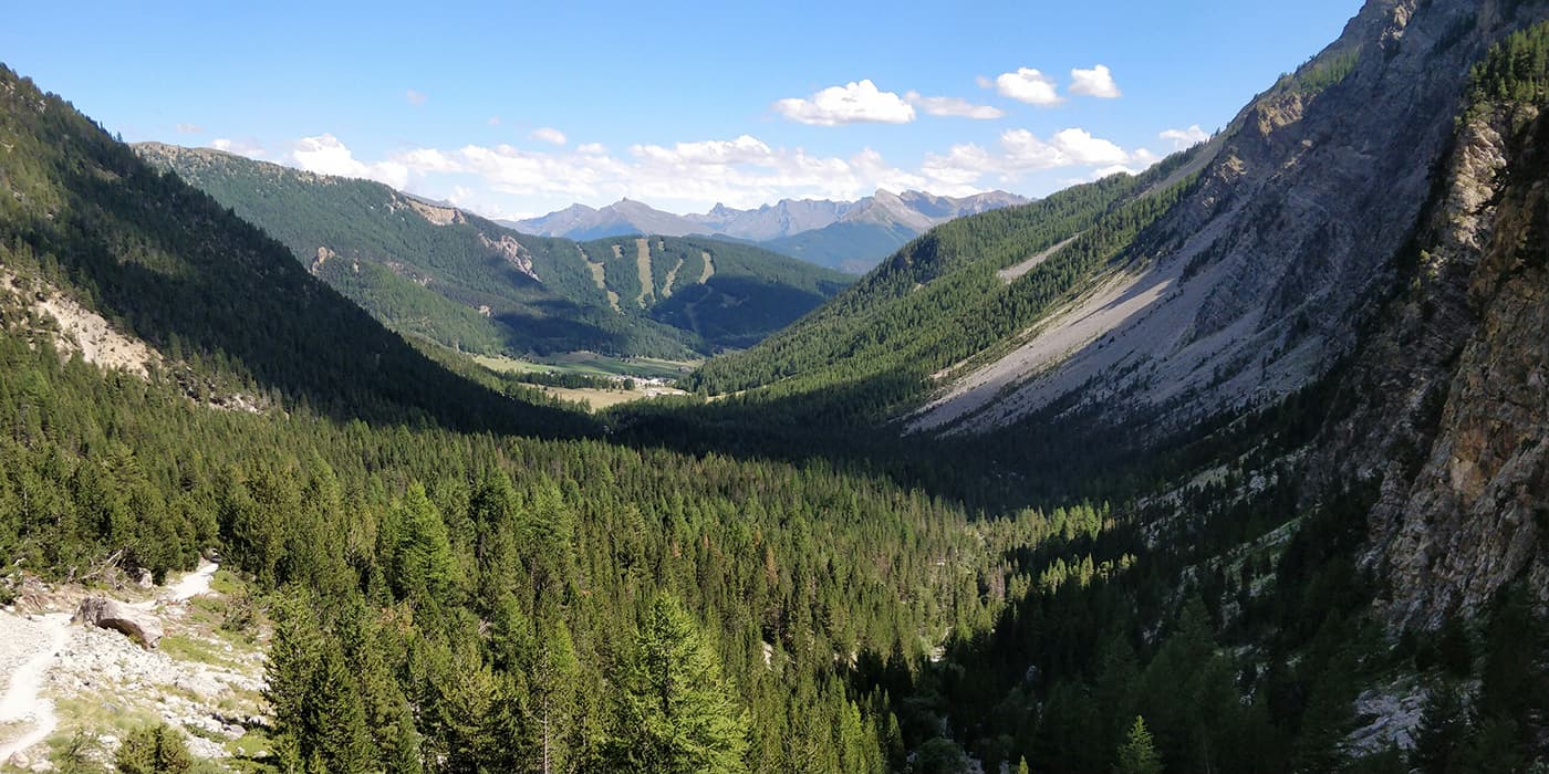 Panoramic view of mountain valley